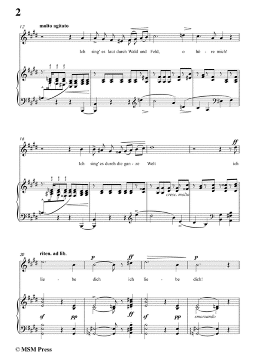 Liszt-In liebeslust in E Major,for Voice and Piano image number null
