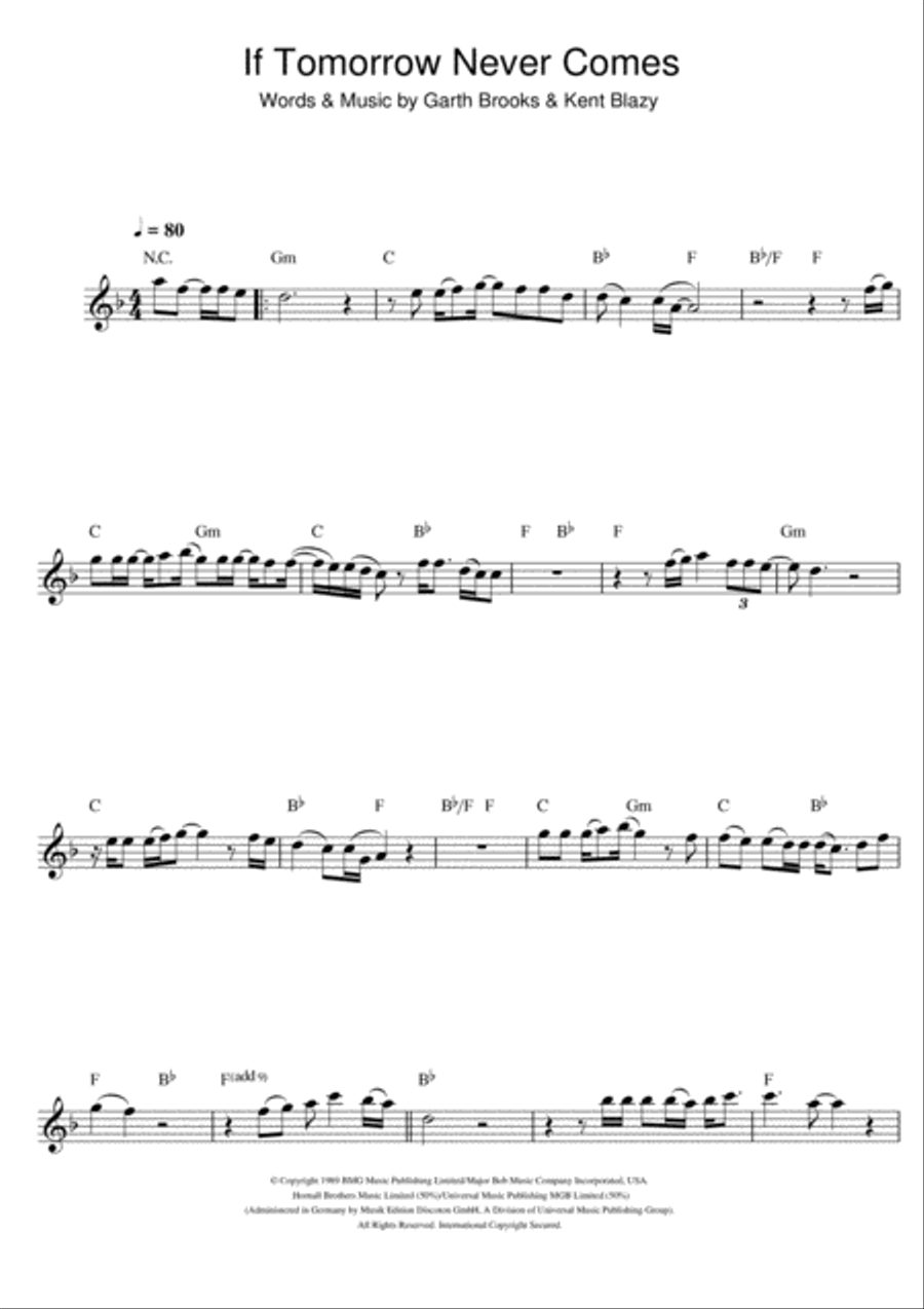 If Tomorrow Never Comes If Tomorrow Never Comes Flute Solo scores gallery preview page 1