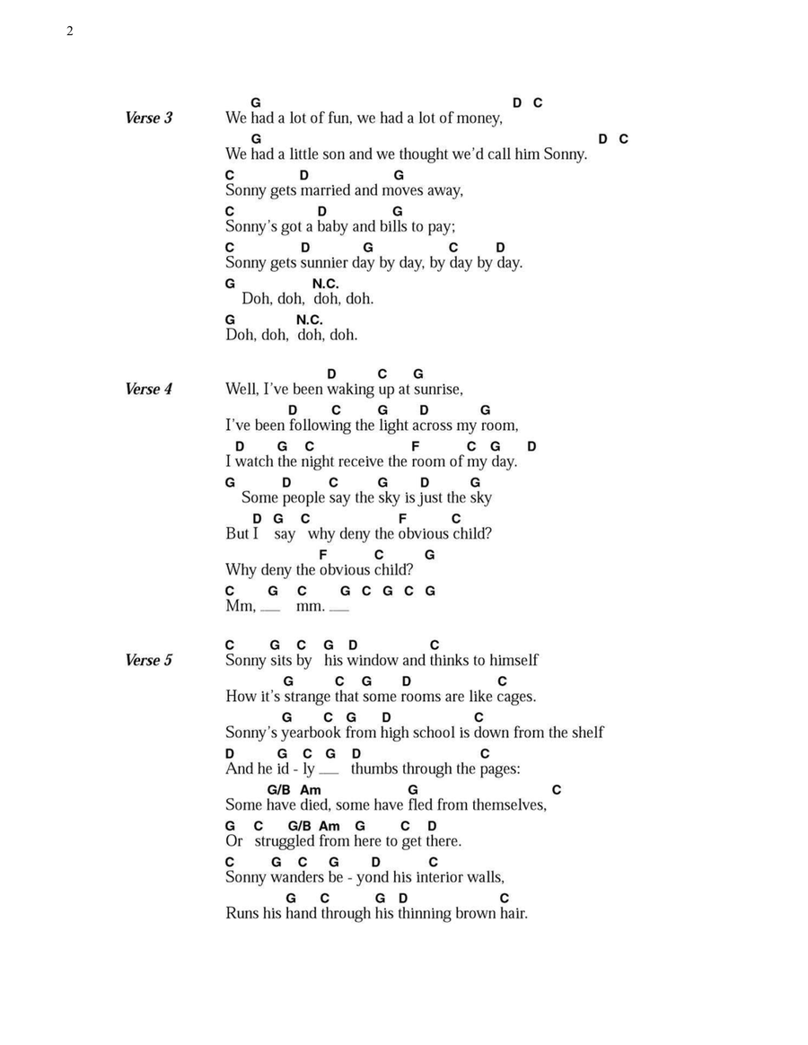 The Obvious Child The Obvious Child Acoustic Guitar scores gallery preview page 2