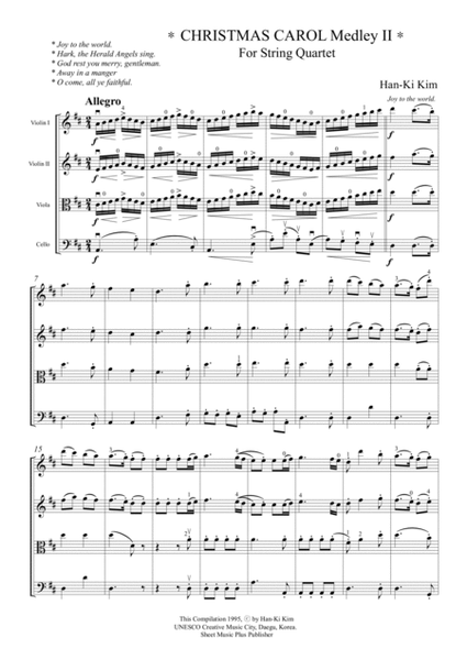 Christmas Carol Medley II (For String Quartet) image number null