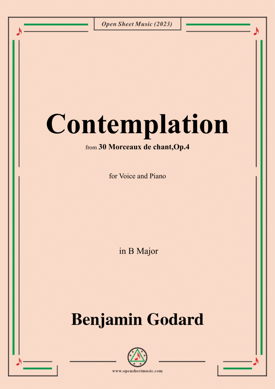 B. Godard-Contemplation,Op.4 No.28,in B Major Voice scores gallery preview page 1
