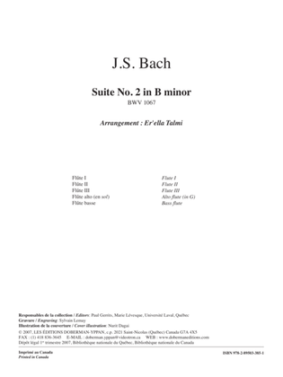 Book cover for Suite No. 2 in B minor BWV 1067