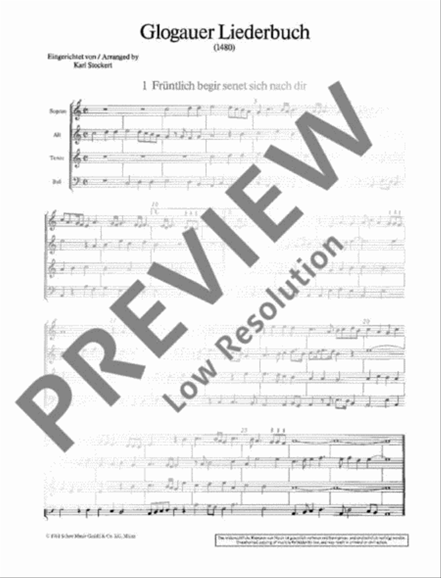Glogauer Liederbuch Recorder scores gallery preview page 7