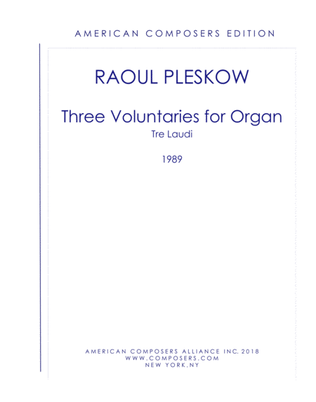 [Pleskow] Three Voluntaries for Organ