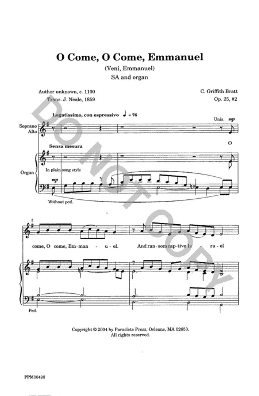 O Come, O Come, Emmanuel O Come, O Come, Emmanuel SA scores gallery preview page 2