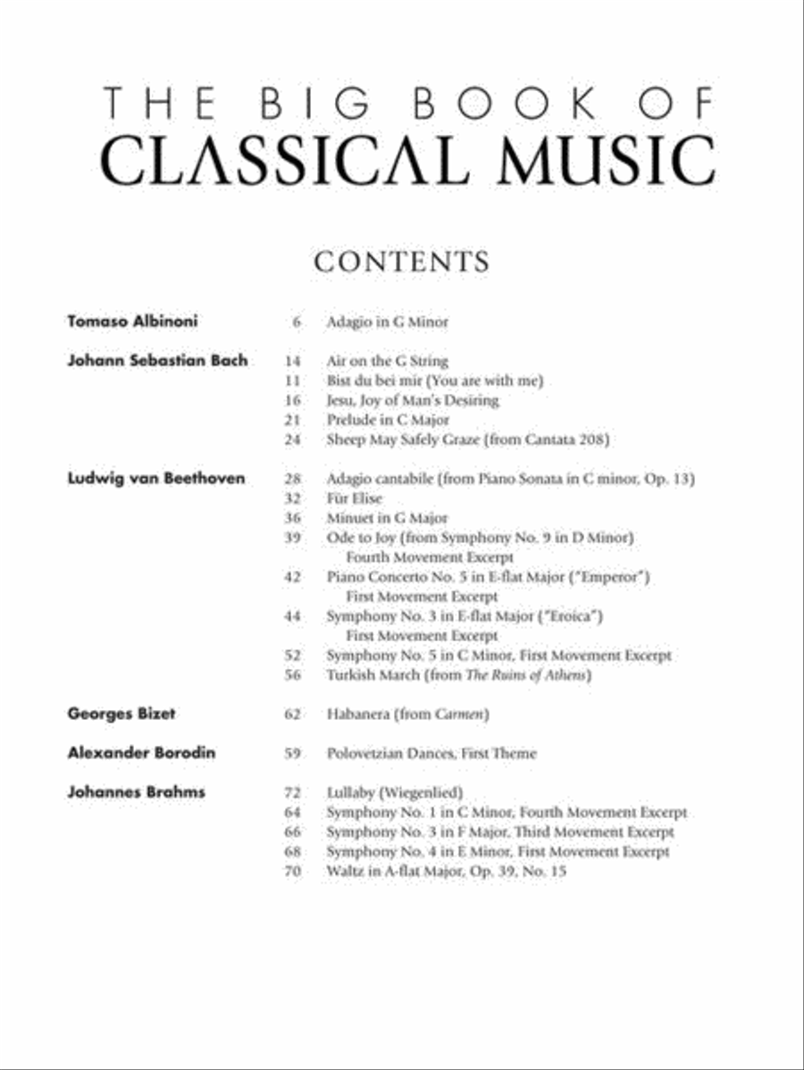 The Big Book of Classical Music Piano Solo scores gallery preview page 4