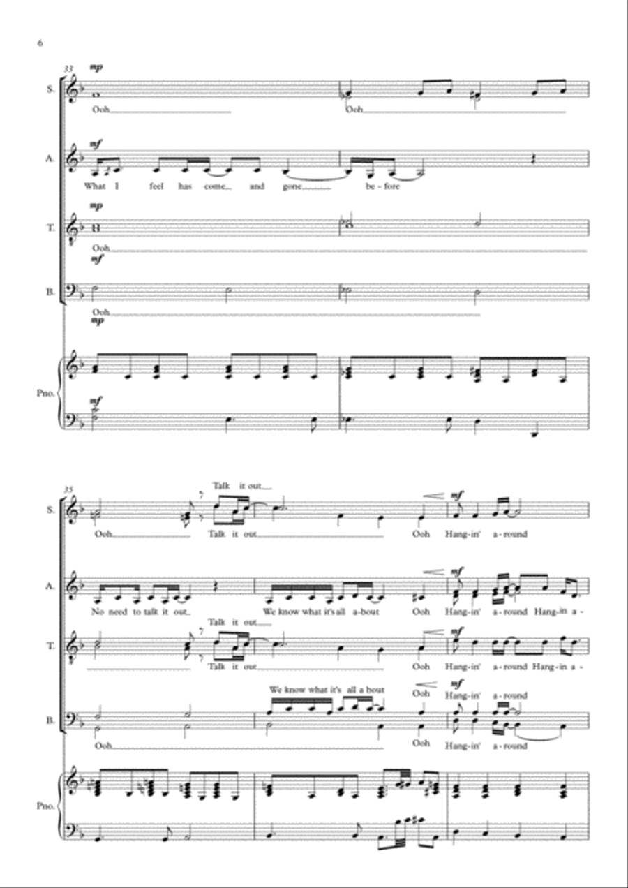 Rainy Days And Mondays 4-Part scores gallery preview page 6