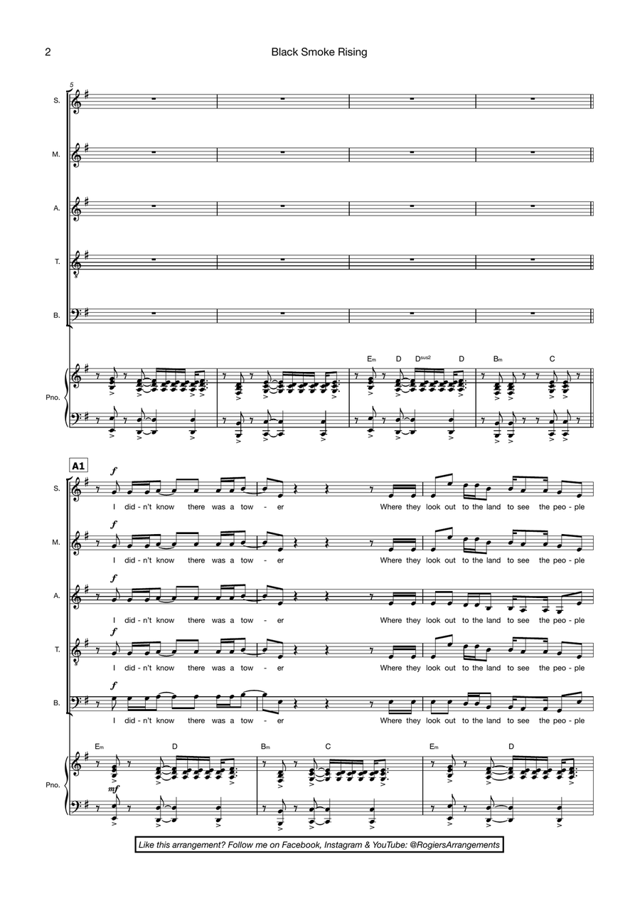 Black Smoke Rising Choir scores gallery preview page 2