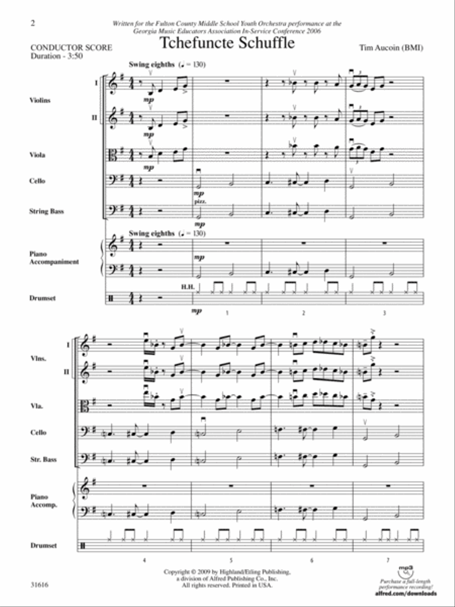 Tchefuncte Shuffle: Score String Orchestra scores gallery preview page 2