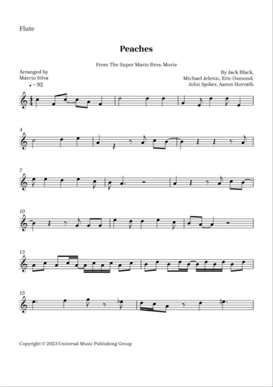 Peaches Flute Solo scores gallery preview page 4