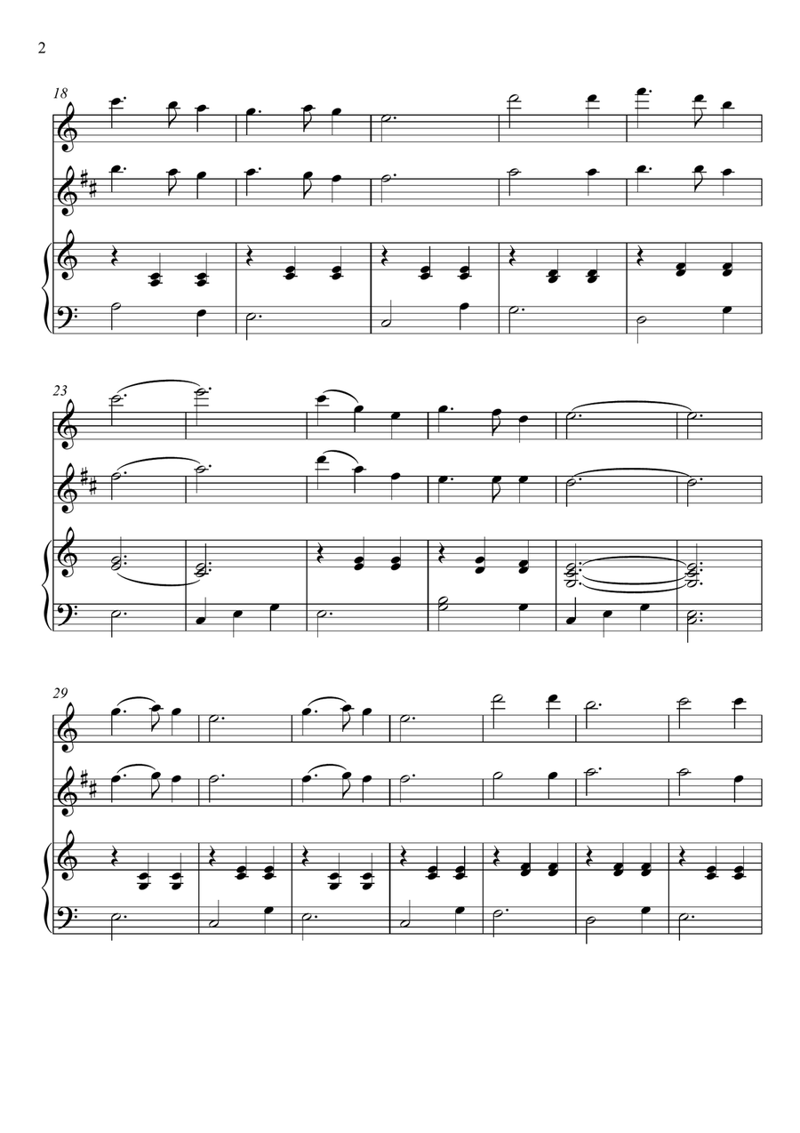 Franz Gruber - Silent Night (Violin and Tenor Saxophone Duet) Small Ensemble scores gallery preview page 2