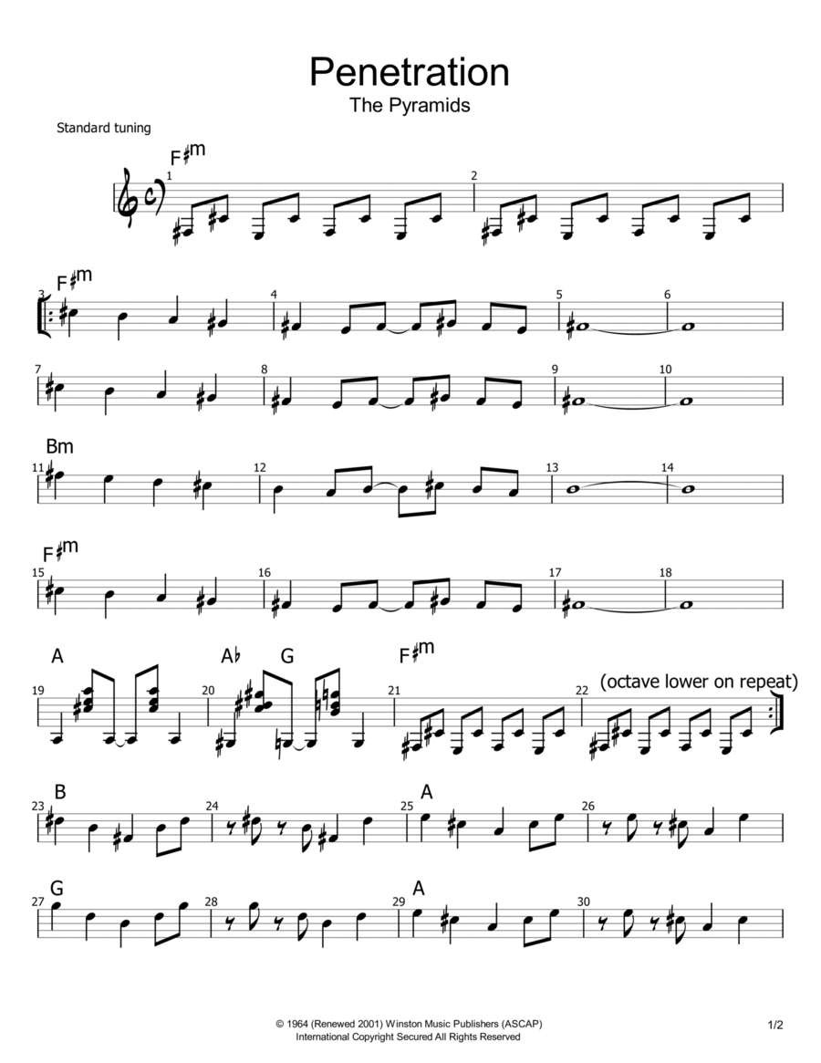 Penetration Penetration Piano scores gallery preview page 1