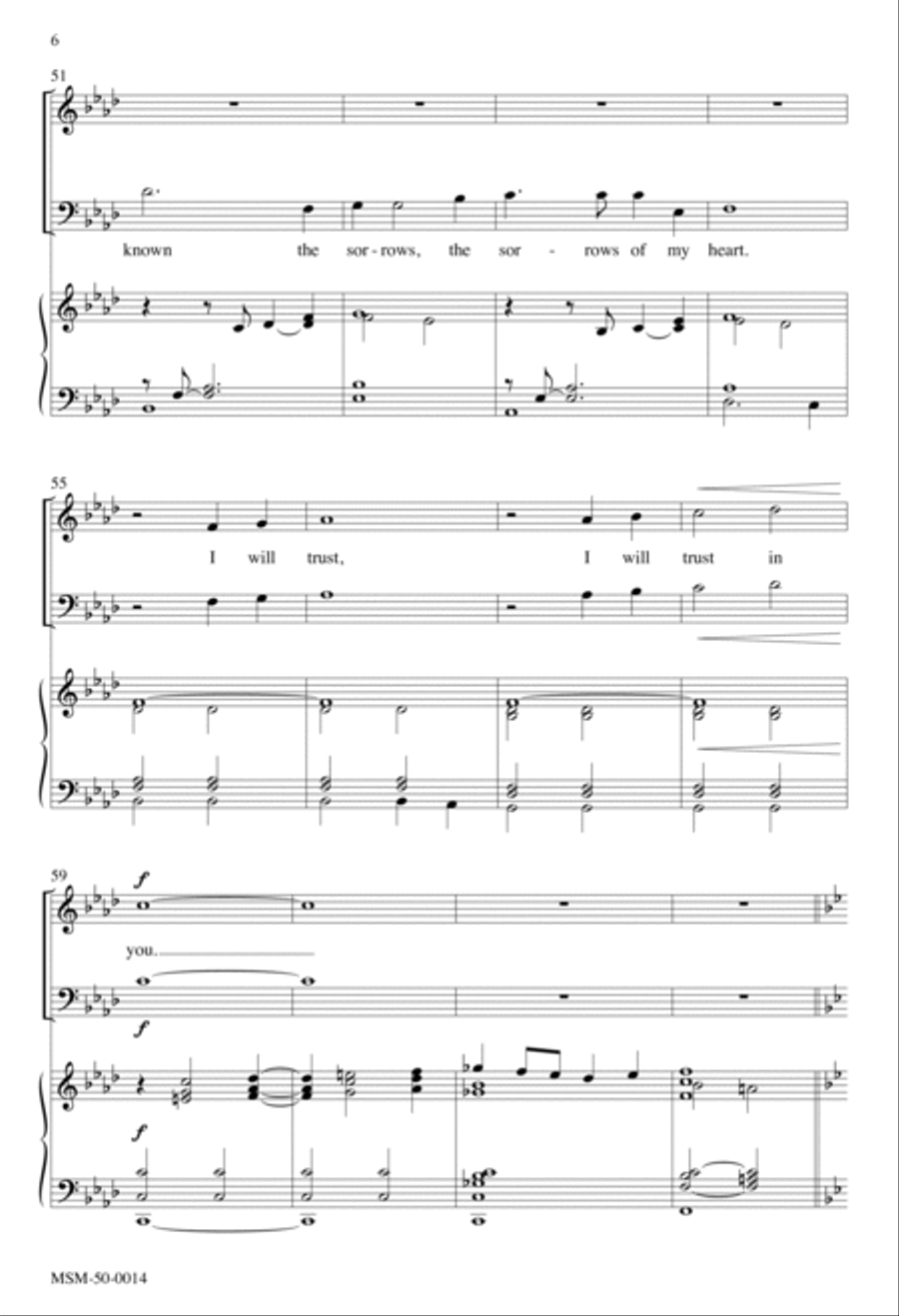 In You, O Lord, I Will Place My Trust 4-Part scores gallery preview page 5