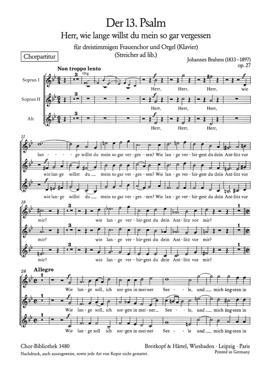 Psalm 13 Op. 27 SSA scores gallery preview page 1