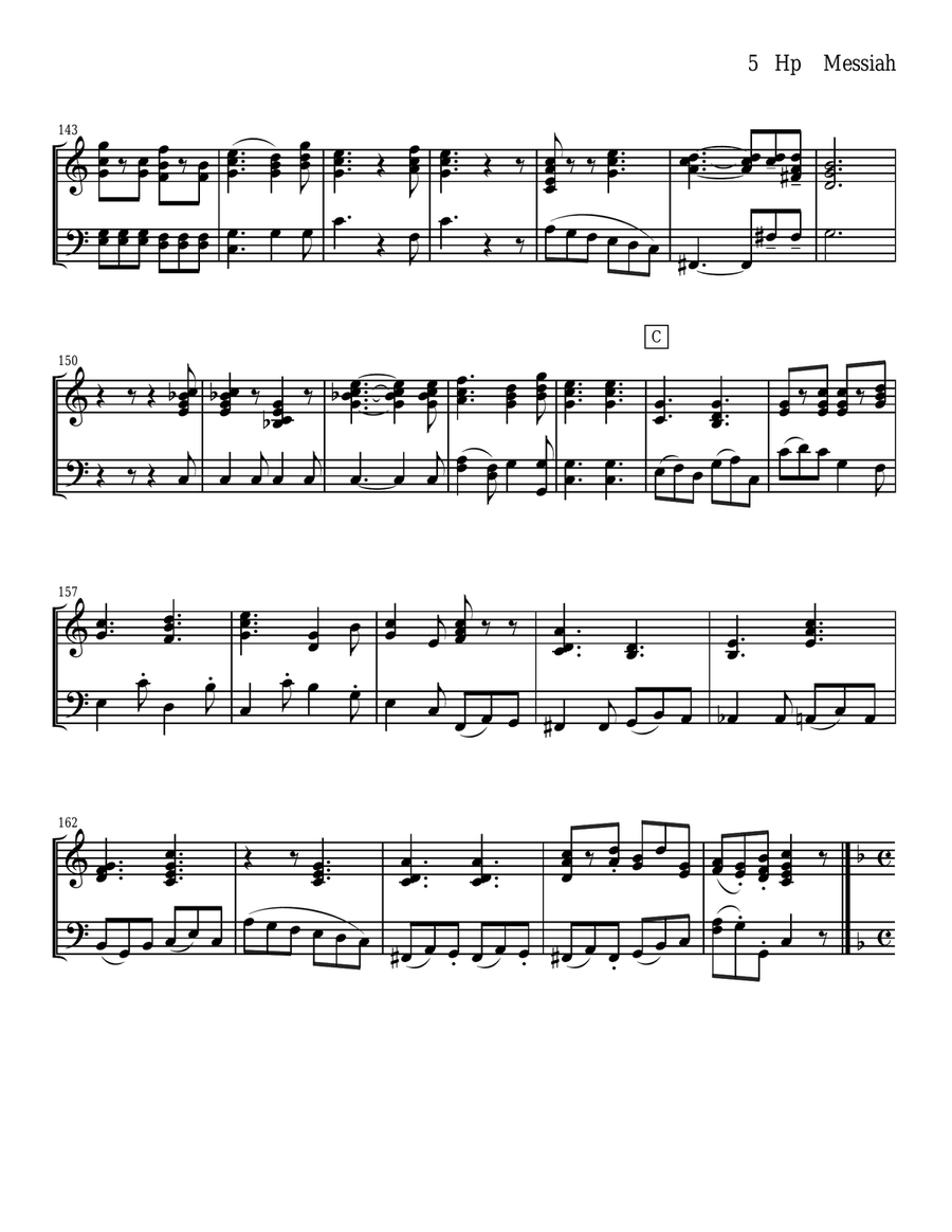 Handel's Messiah Selections for Clarinet and Bassoon Duet Woodwind Duet scores gallery preview page 5