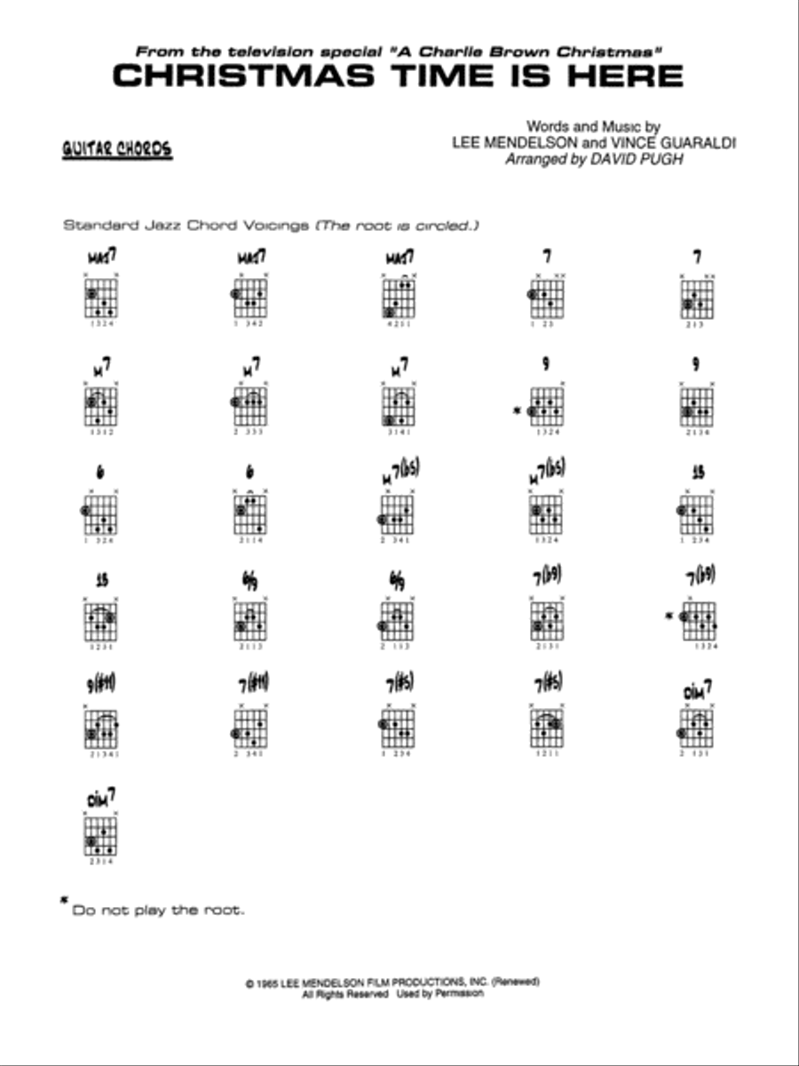 Christmas Time Is Here: Guitar Chords Jazz Ensemble scores gallery preview page 1