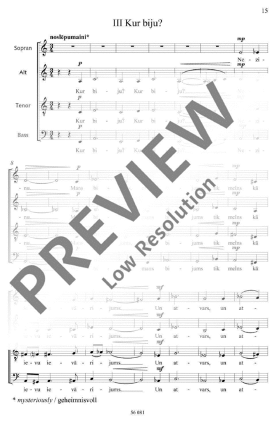 Mīlas dziesmas A Cappella scores gallery preview page 16