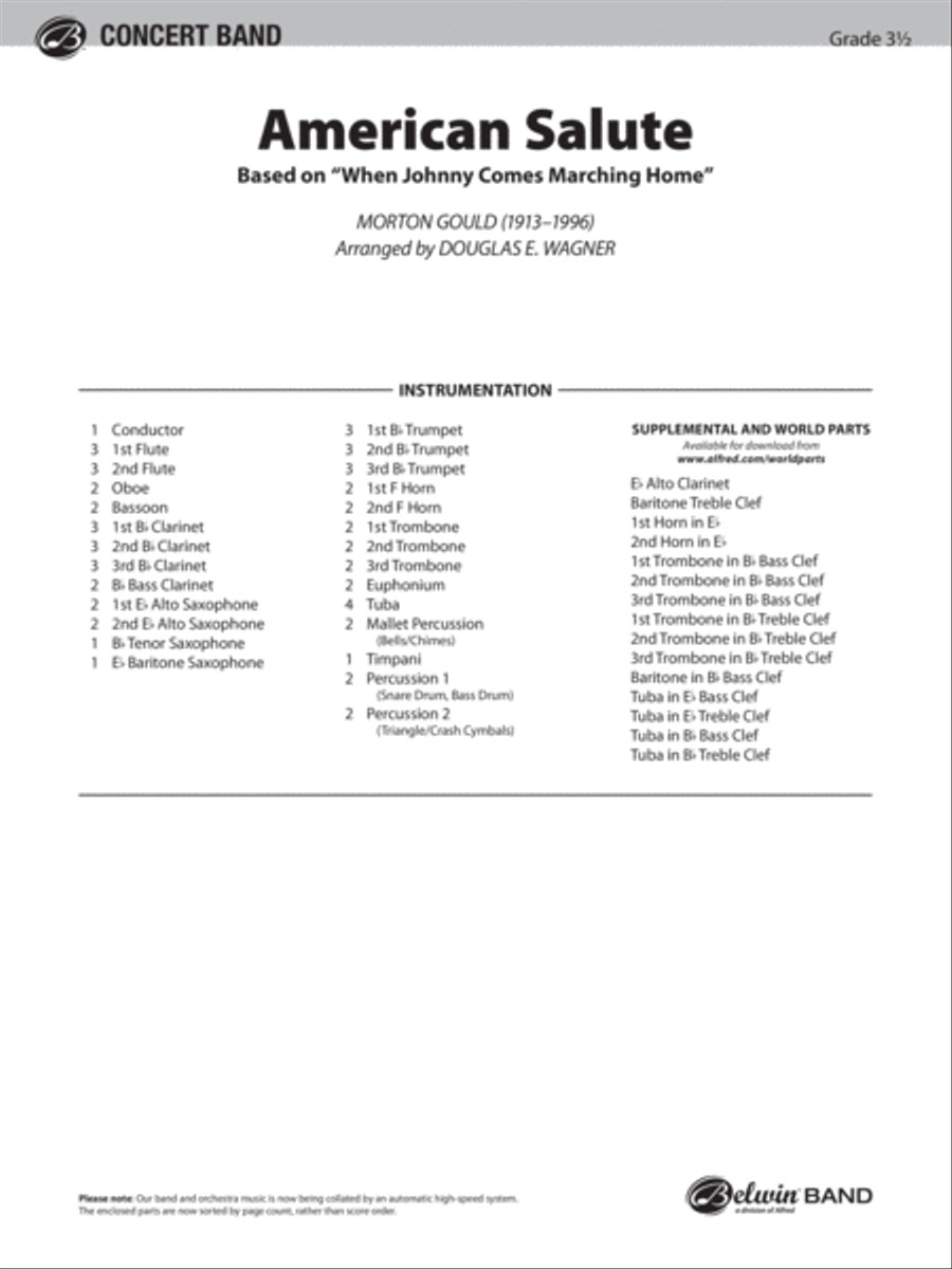 American Salute: Score American Salute: Score Concert Band scores gallery preview page 1
