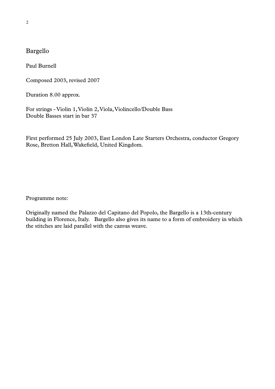 Bargello Bargello String Quartet scores gallery preview page 2
