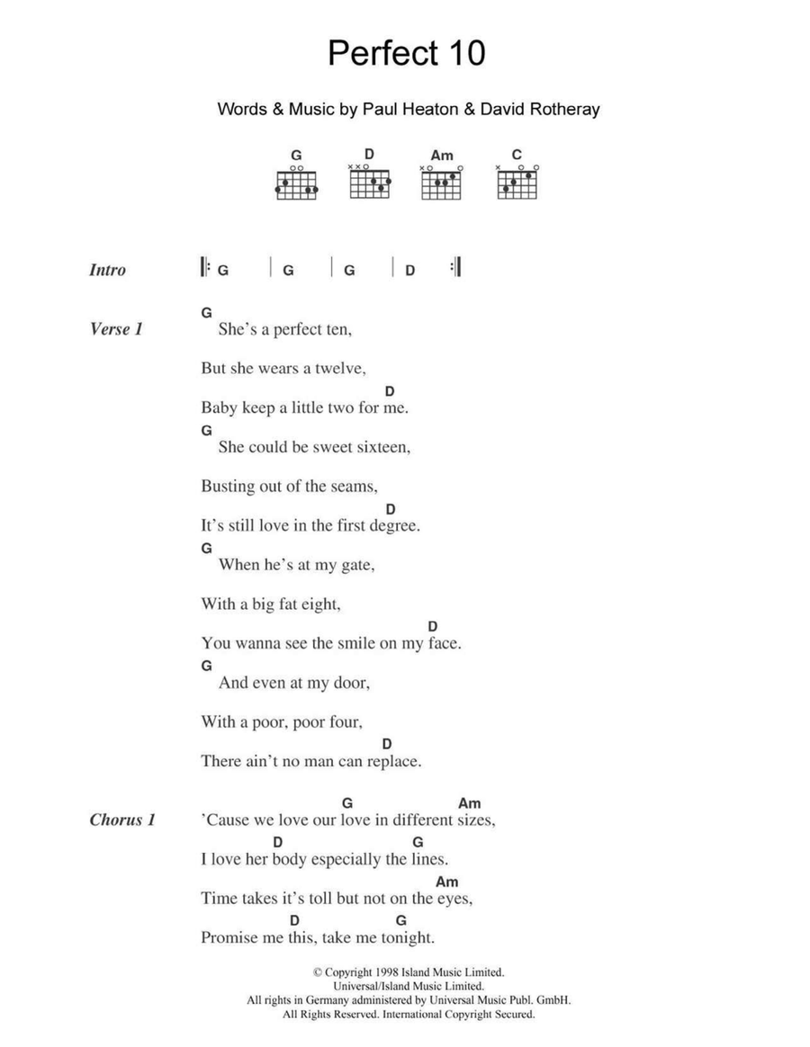 Perfect 10 Perfect 10 Acoustic Guitar scores gallery preview page 1