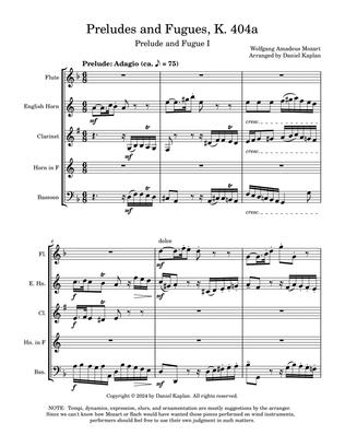 Mozart-Bach Prelude and Fugue I from K.404a (arranged for woodwind quintet)