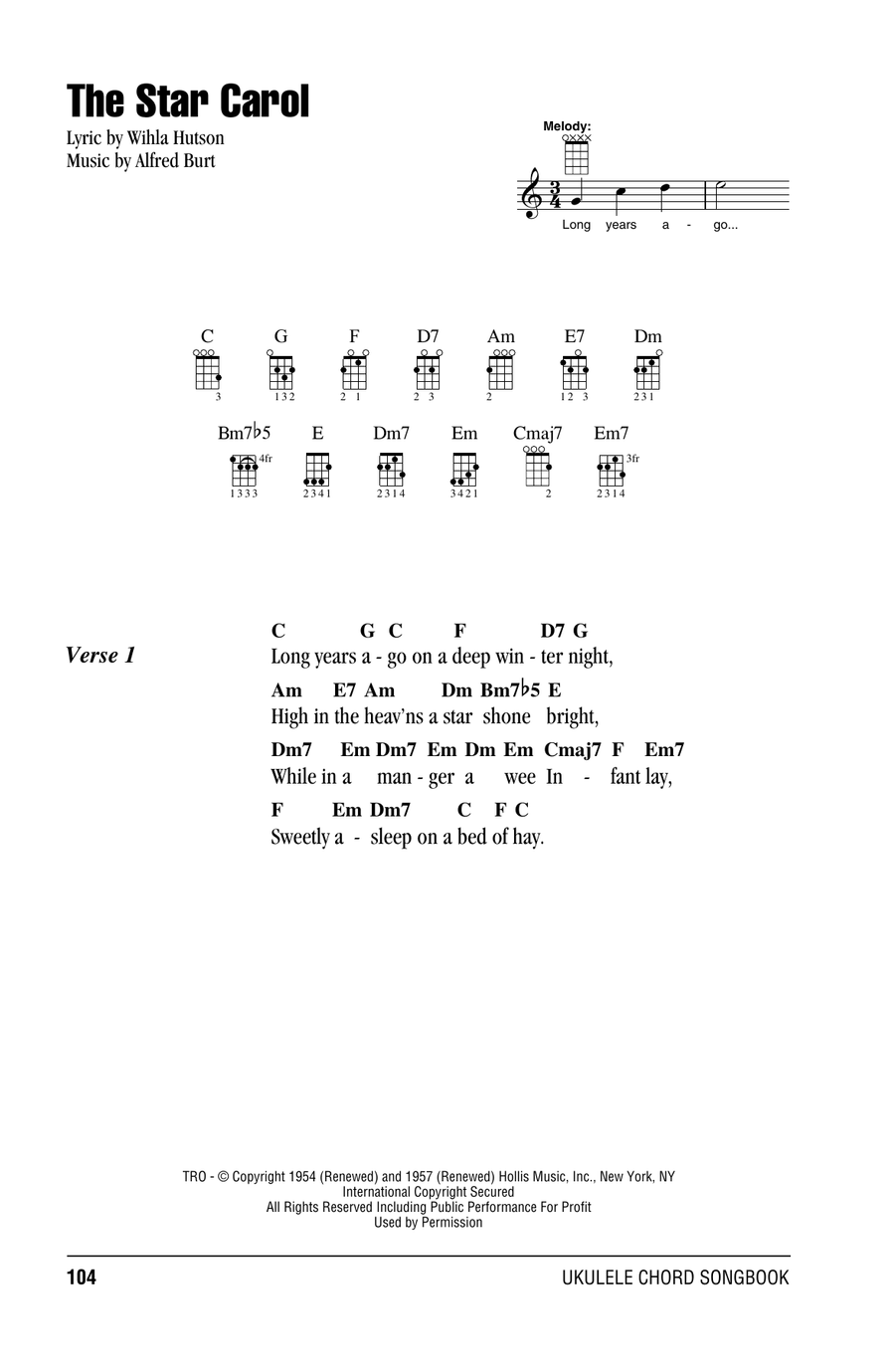 The Star Carol The Star Carol Ukulele scores gallery preview page 1