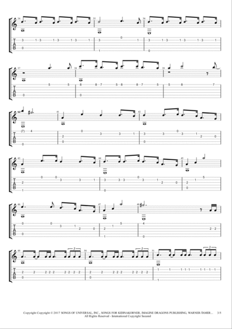 Believer Guitar Tablature scores gallery preview page 3