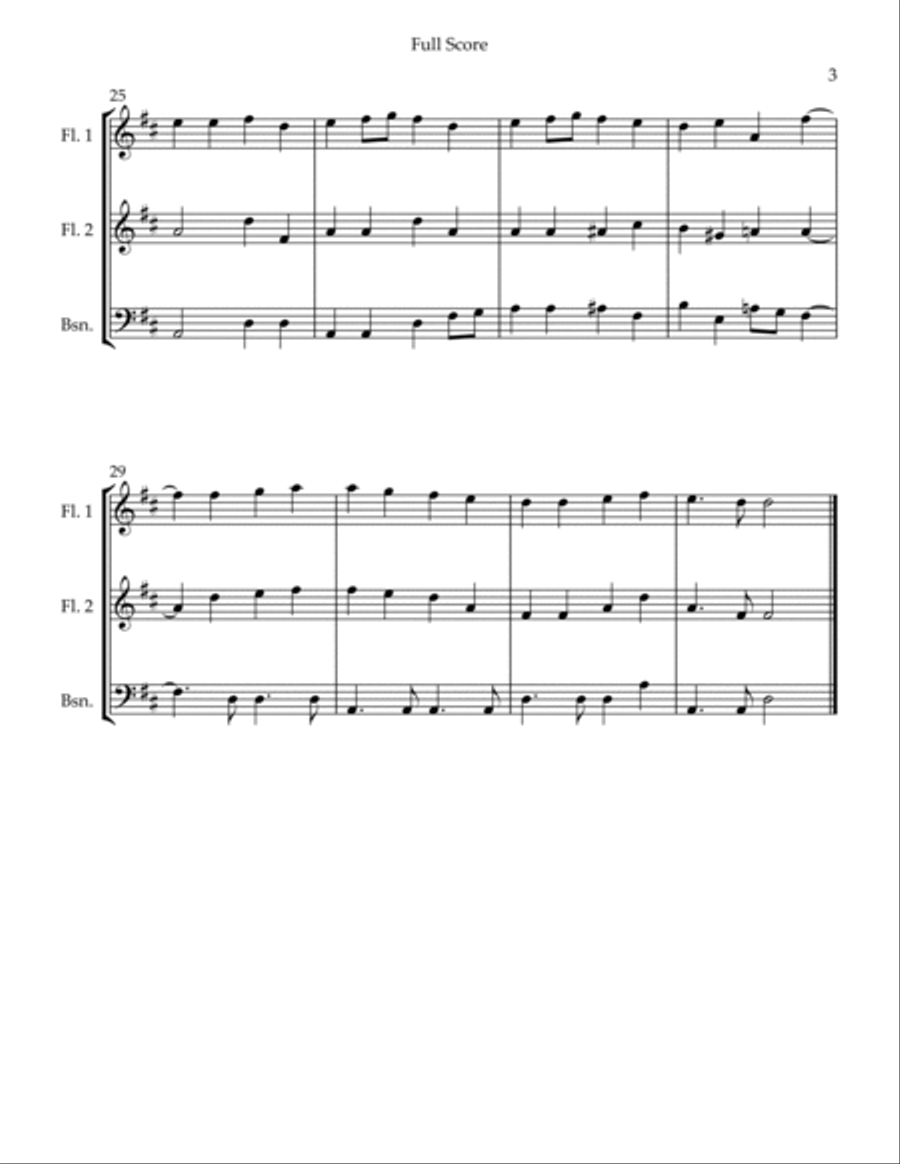 Ode To Joy (from Beethoven's 9th Symphony) for Woodwind Trio Woodwind Trio scores gallery preview page 3