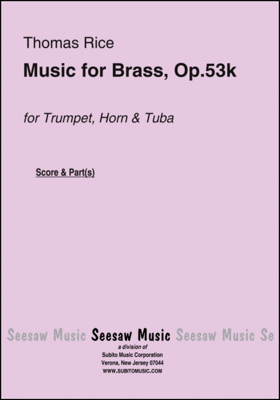Music for Brass, Opus 53k Brass Ensemble scores gallery preview page 1