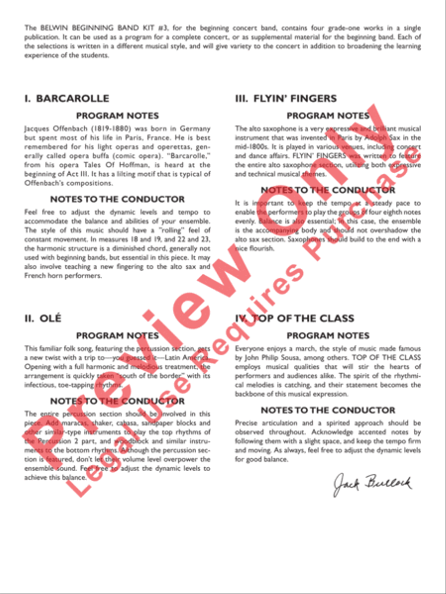 Belwin Beginning Band Kit #3 Concert Band scores gallery preview page 3