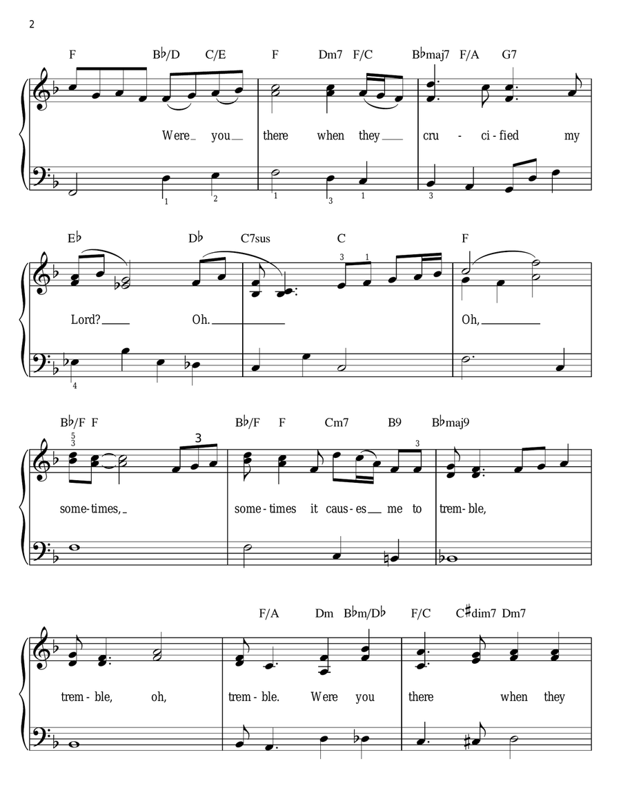 Were You There? Easy Piano scores gallery preview page 2