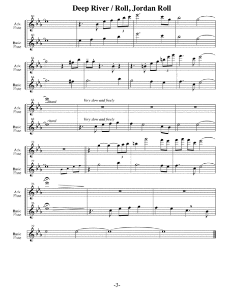 Deep River with Roll Jordan Roll (Arrangements Level 2-5 for FLUTE + Written Acc) Hymn image number null