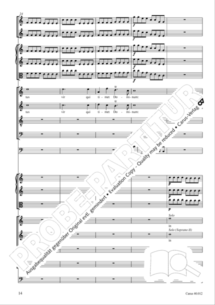 Beatus vir (How blest is he) Psalm 111 4-Part scores gallery preview page 15