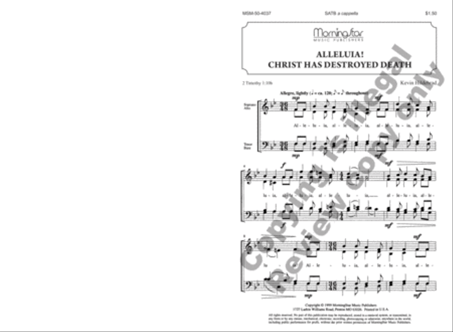 Alleluia! Christ Has Destroyed Death 4-Part scores gallery preview page 2