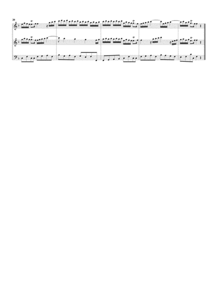 Trio sonata, 2 violins, continuo, Op.3, no.6, C major (F major) (arrangement for 3 recorders)