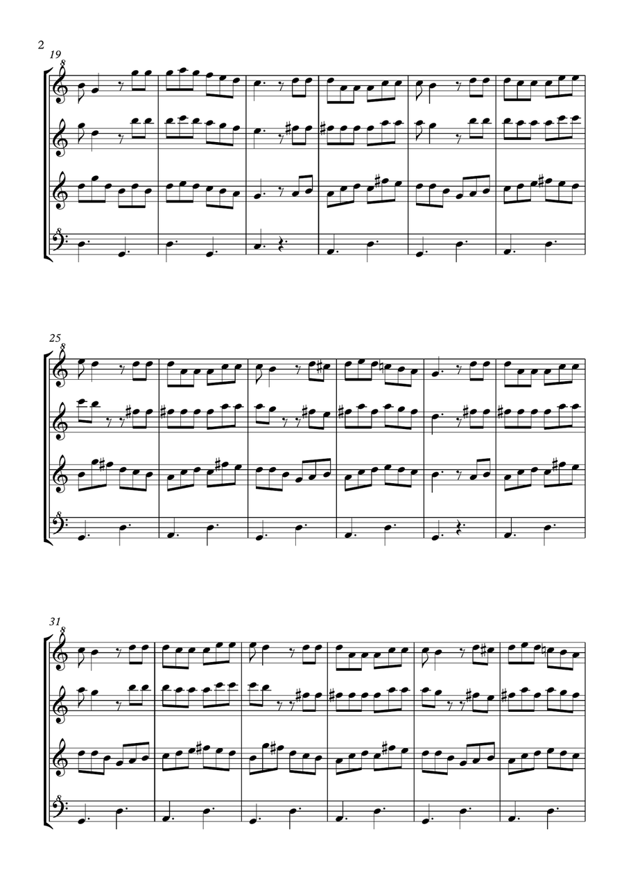 EL JARABE TAPATIO (The Mexican Hat Dance) - for recorder quartet Small Ensemble scores gallery preview page 4