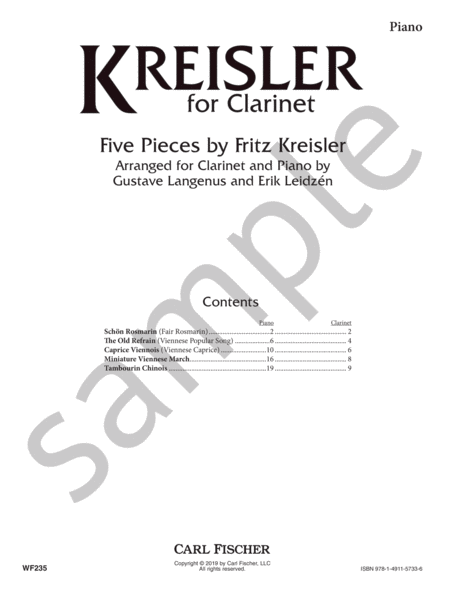 Kreisler for Clarinet