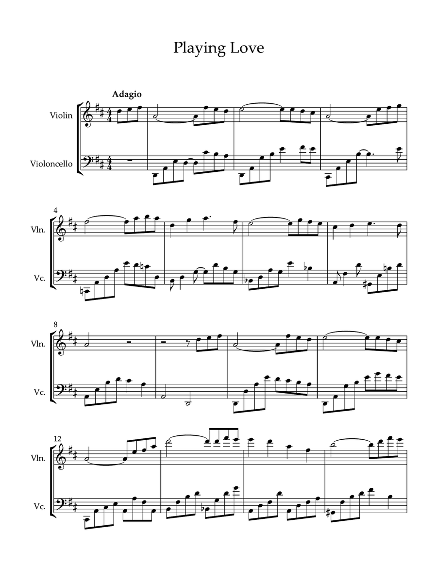Playing Love String Duet scores gallery preview page 2