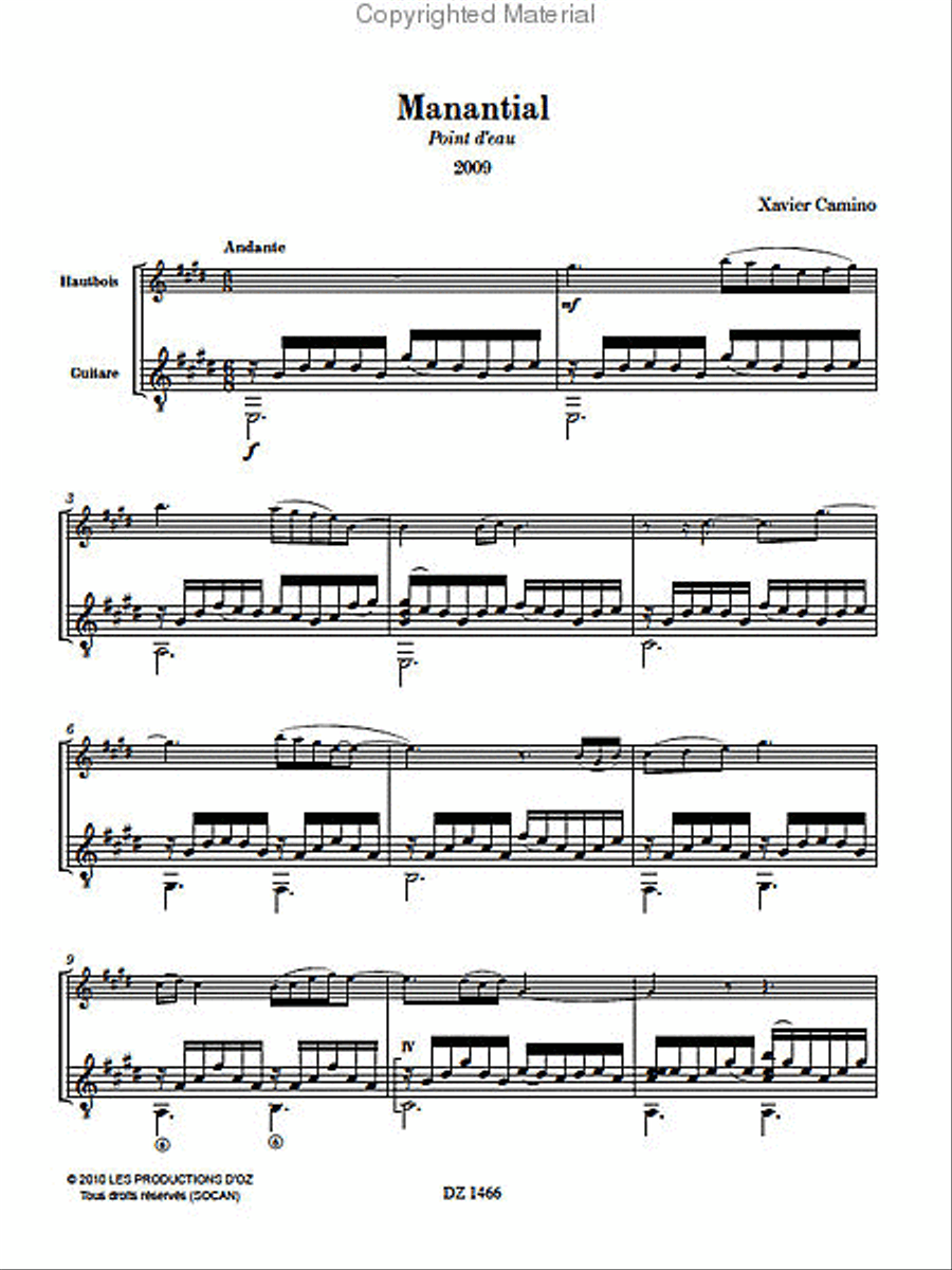 Manantial Manantial Oboe scores gallery preview page 2