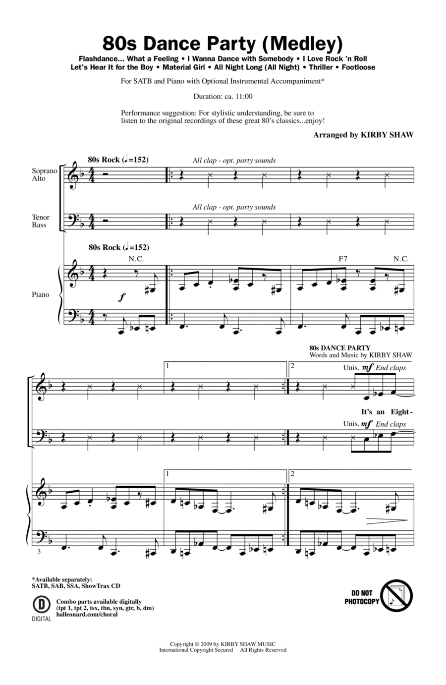 80s Dance Party (Medley) 80s Dance Party (Medley) 4-Part scores gallery preview page 1