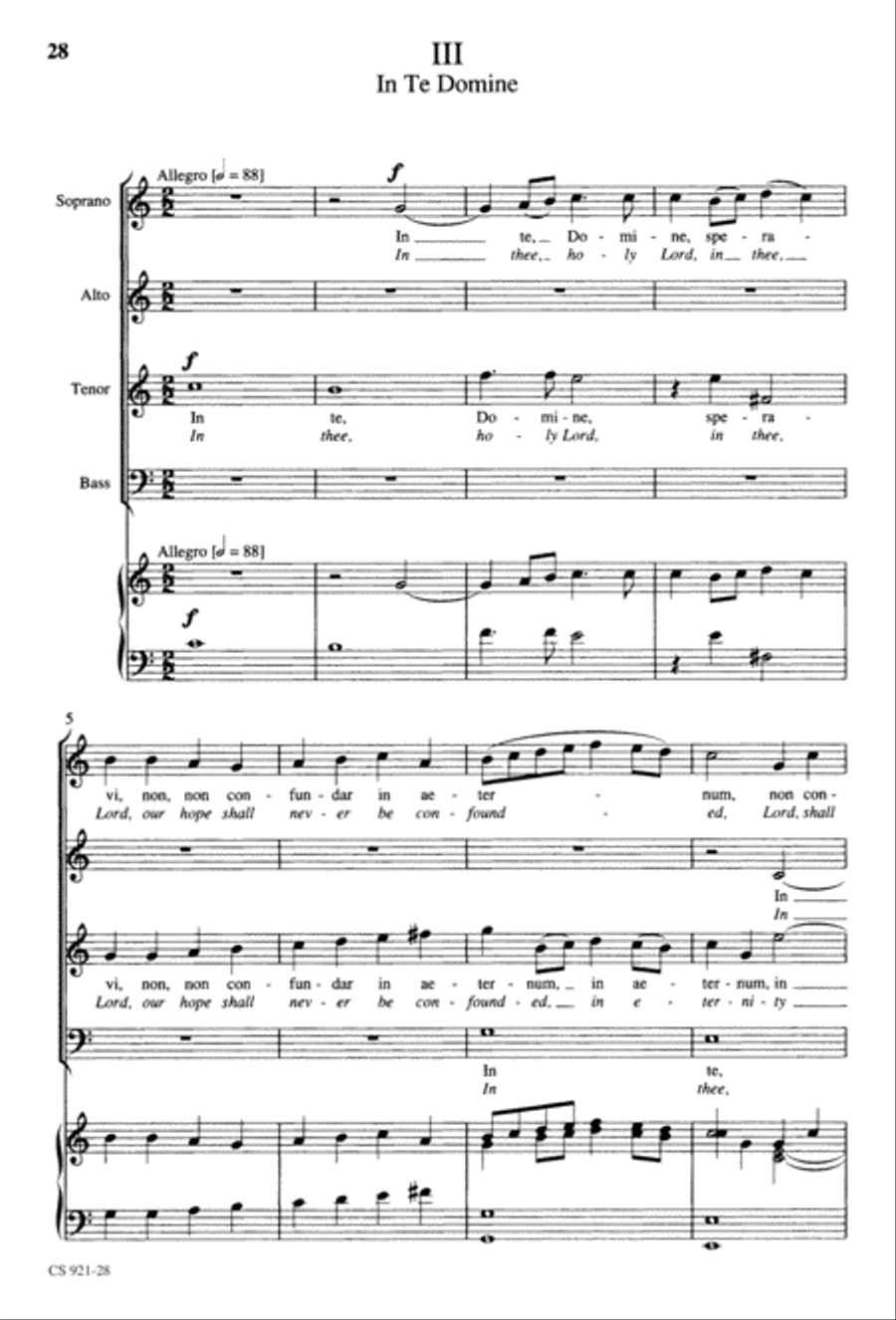 Te Deum - Choral Score