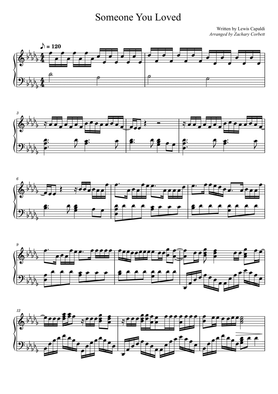 Someone You Loved Someone You Loved Piano Solo scores gallery preview page 1