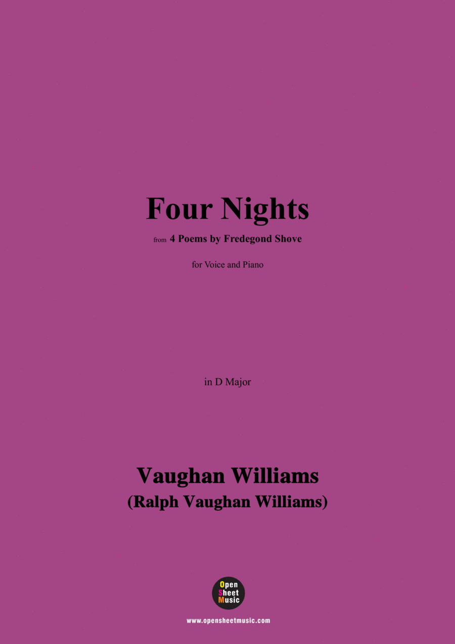 Vaughan Williams-Four Nights(1925),in D Major Voice scores gallery preview page 1