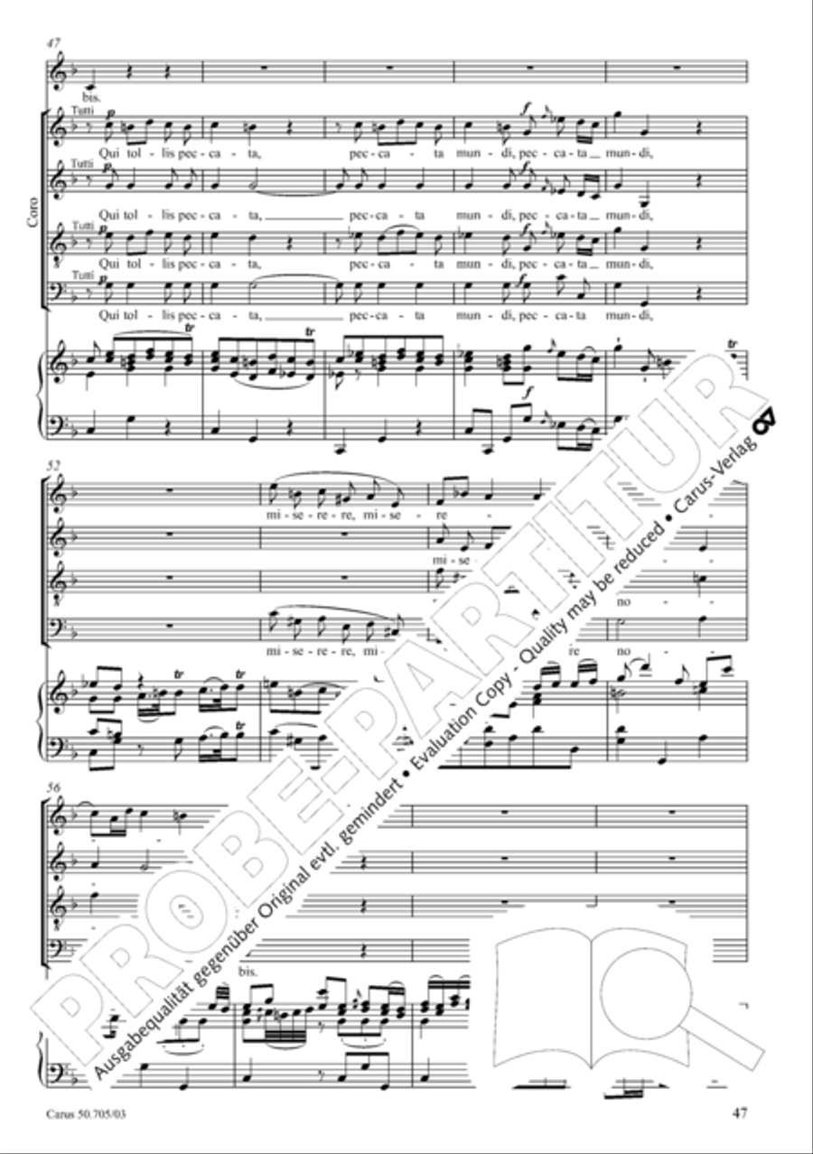Missa in g. Hasse-Werkausgabe IV/3 4-Part scores gallery preview page 56