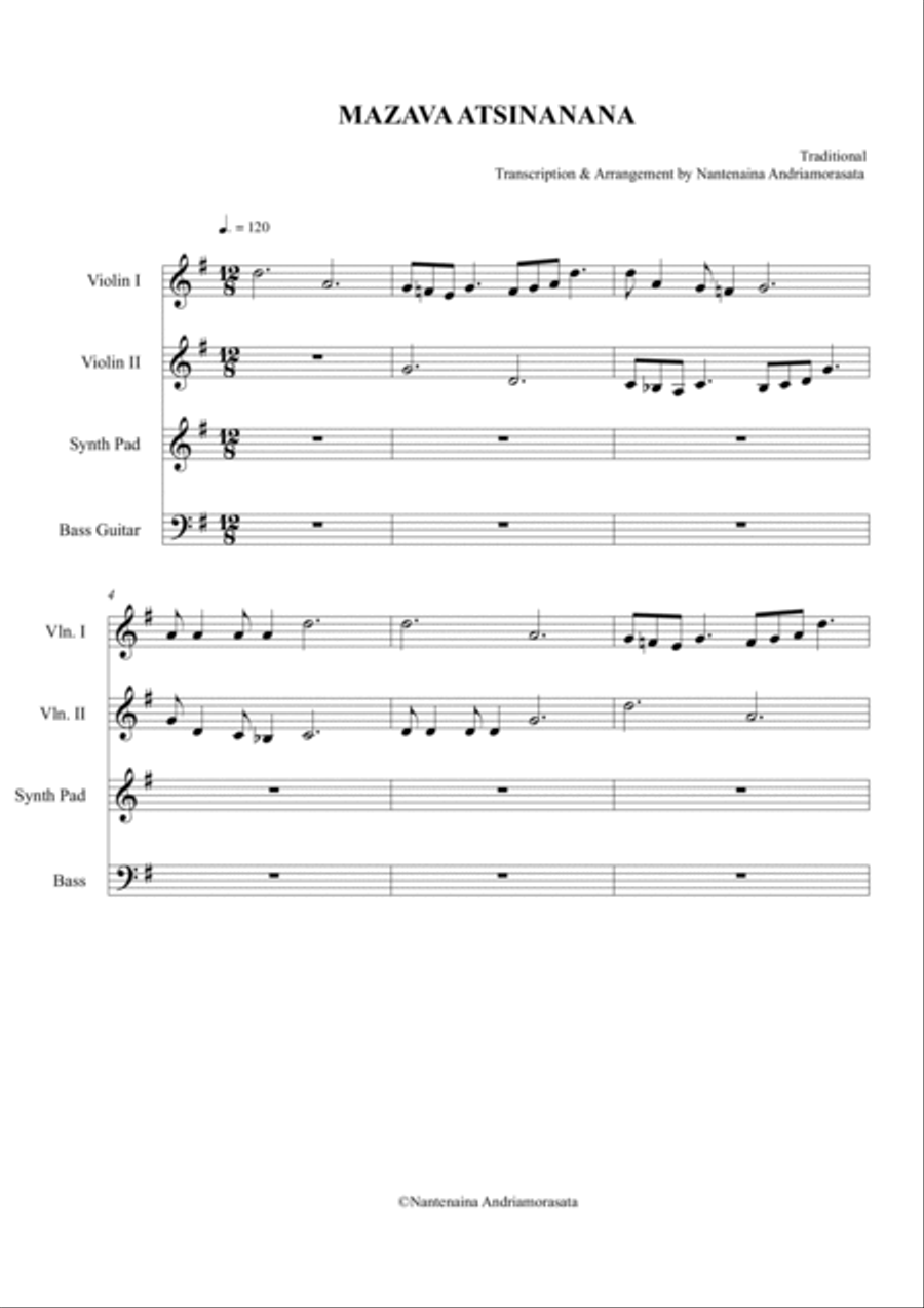 MAZAVA ATSINANANA MAZAVA ATSINANANA Concert Band scores gallery preview page 2