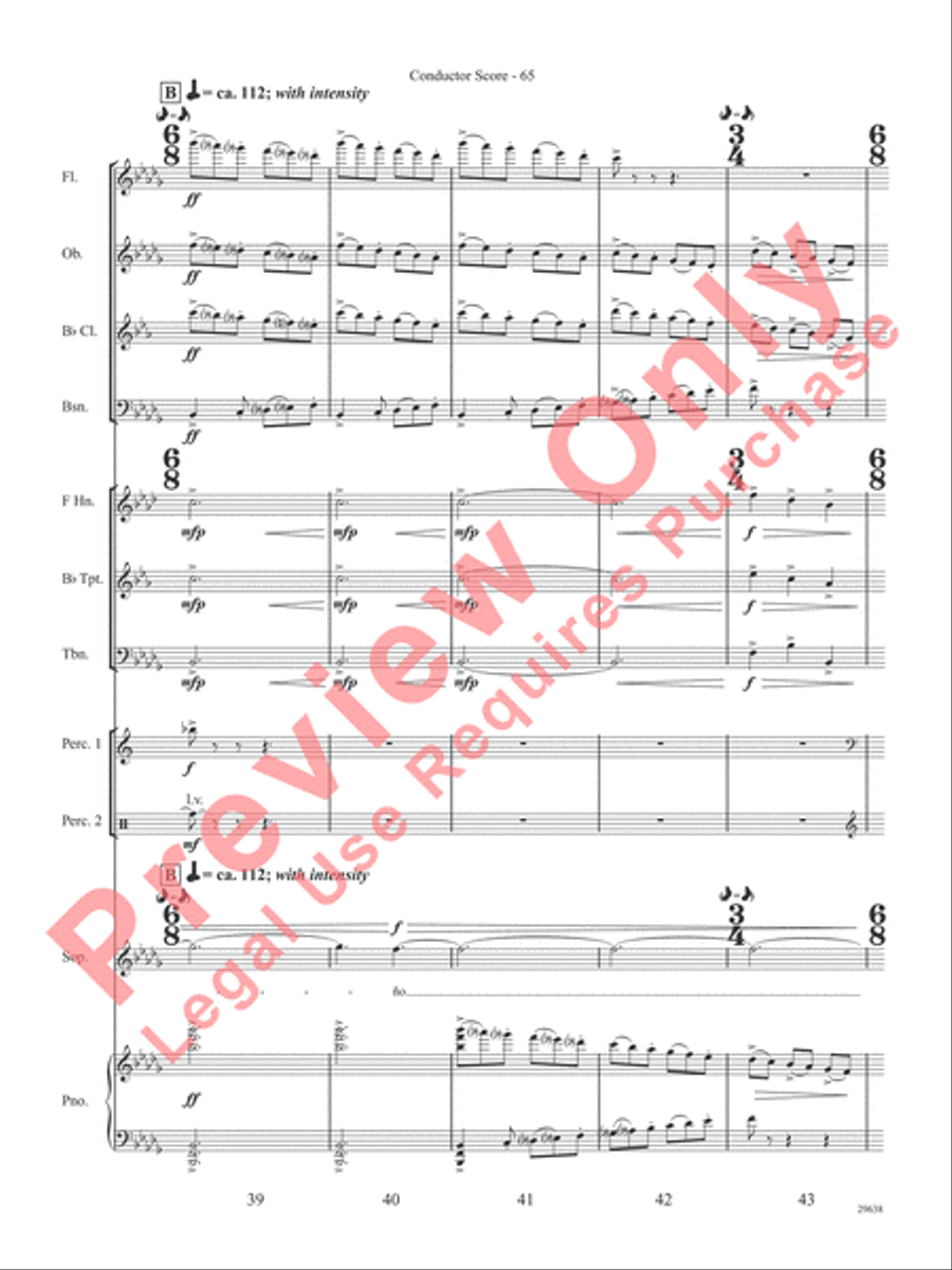 Three Spanish Songs (for Soprano and Wind Ensemble) Concert Band scores gallery preview page 70