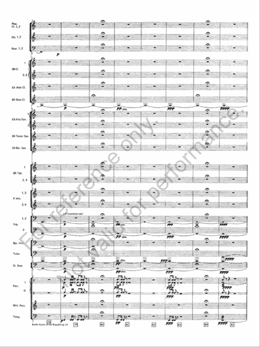 Battle Hymn Of The Republic Concert Band scores gallery preview page 17
