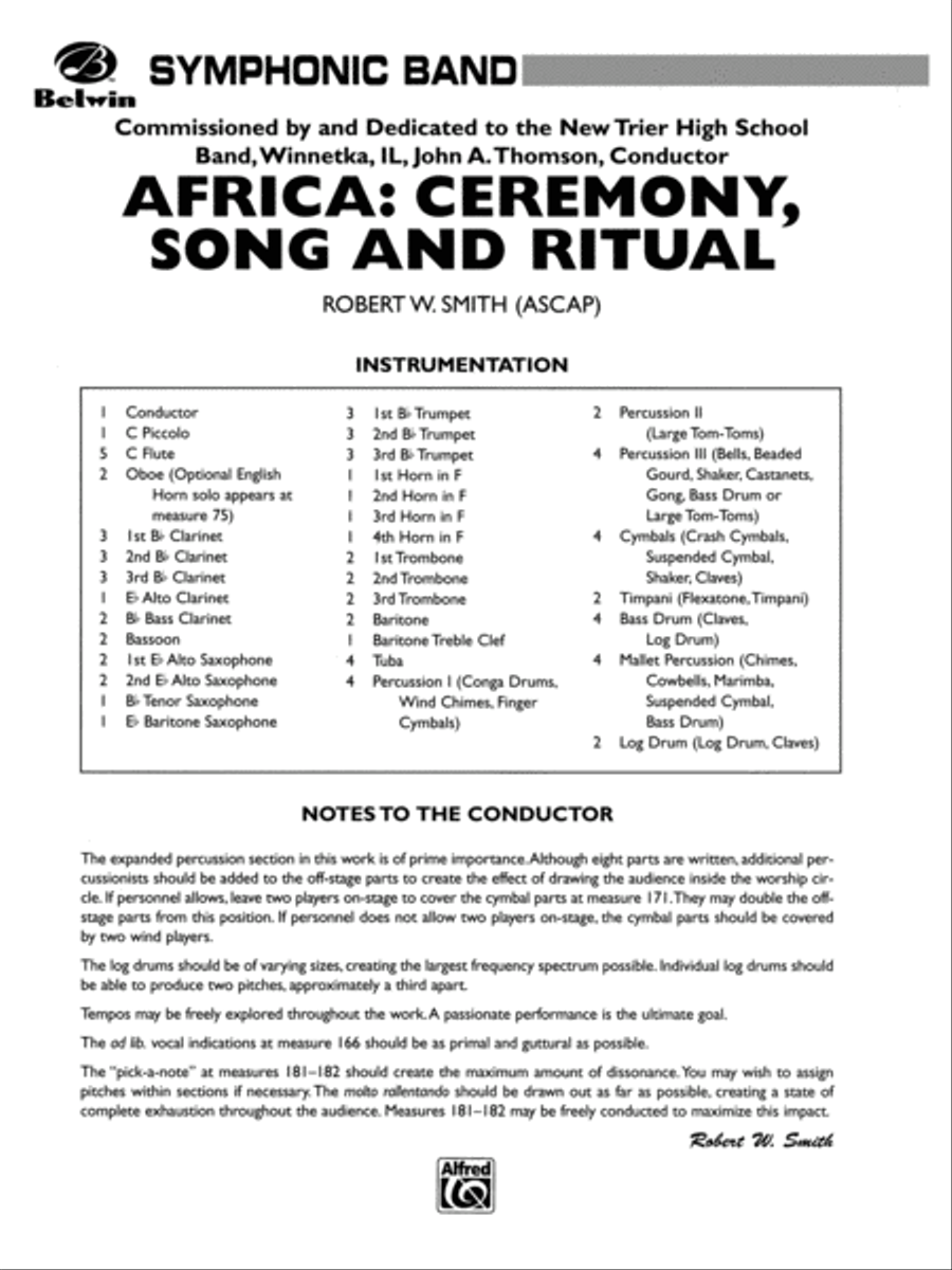 Africa: Ceremony, Song and Ritual: Score Concert Band scores gallery preview page 1