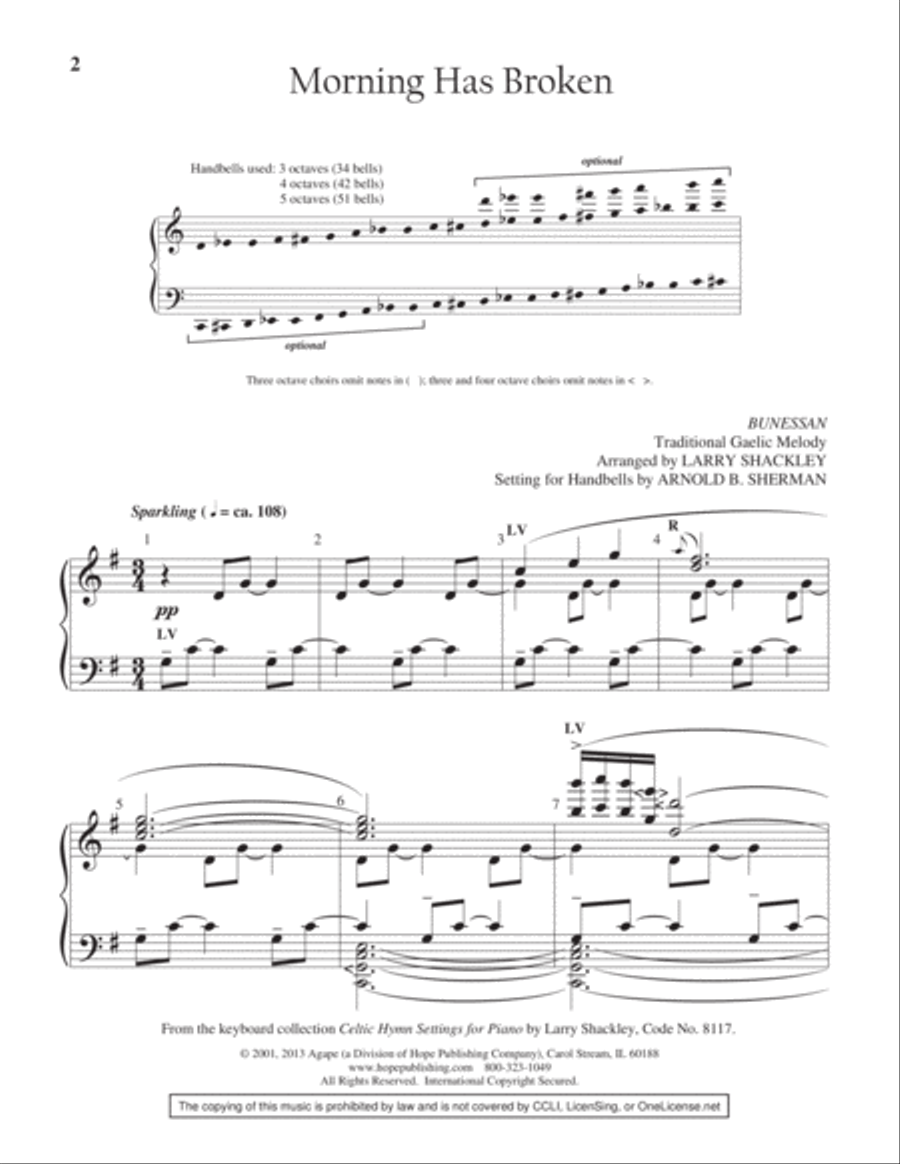 Morning Has Broken 5-Octaves scores gallery preview page 3