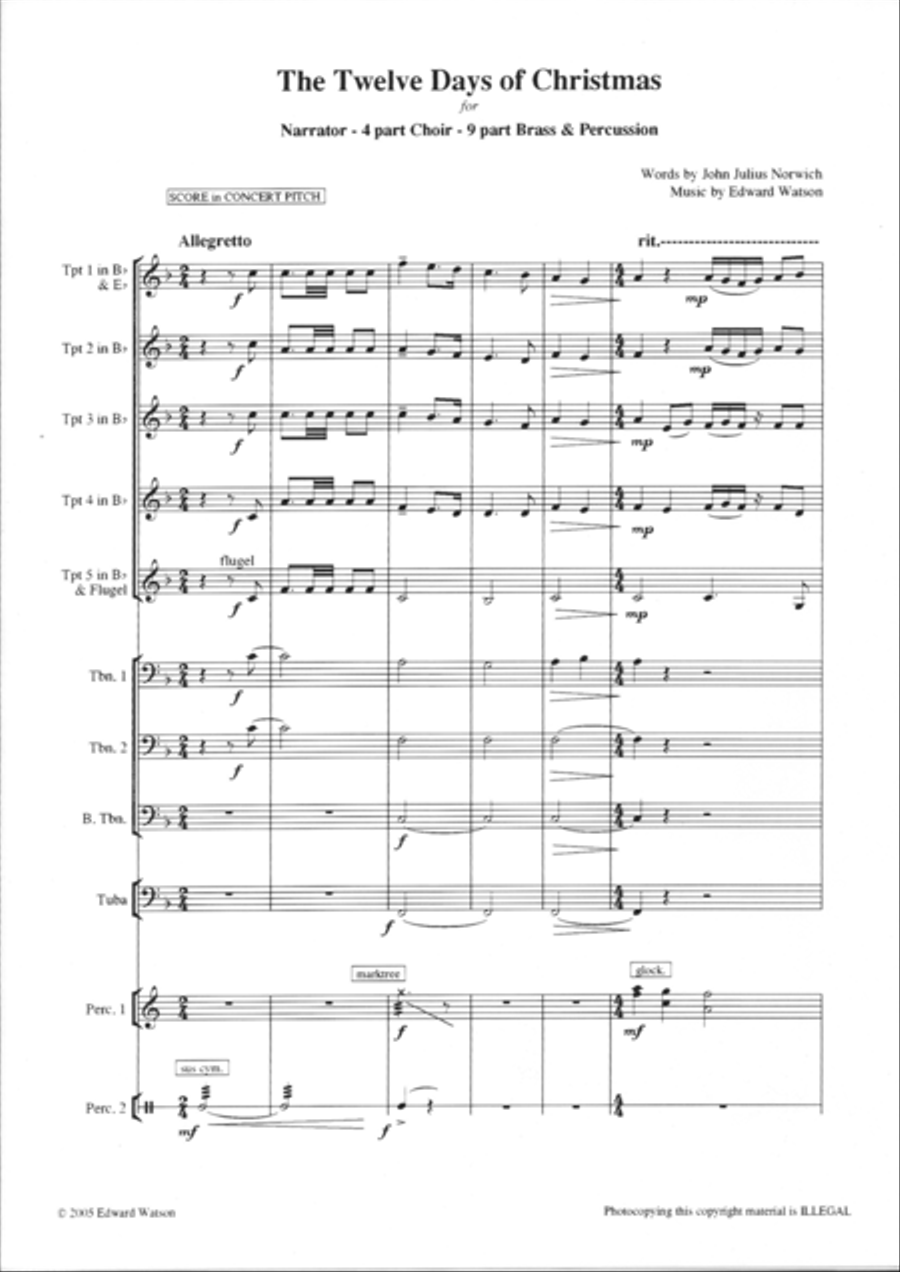 The 12 Days of Christmas The 12 Days of Christmas 4-Part scores gallery preview page 2